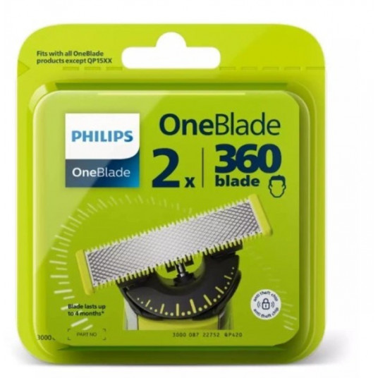 Philips QP420/50 OneBlade 360 elastīgs asmens, 2 iepakojumi