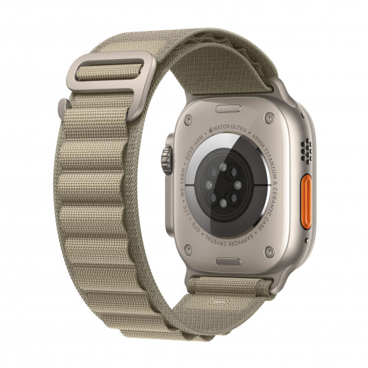 Viedpulkstenis Apple Watch Ultra 2 GPS + Cellular, 49mm Titanium Case with Olive Alpine Loop - Large MRF03UL/A