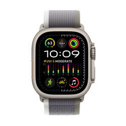 Viedpulkstenis Apple Watch Ultra 2 GPS + Cellular, 49mm Titanium Case with Green/Grey Trail Loop - S/M MRF33UL/A