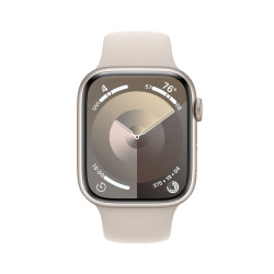 Viedpulkstenis Apple Watch Series 9 GPS 45mm Starlight Aluminium Case with Starlight Sport Band - S/M MR963ET/A