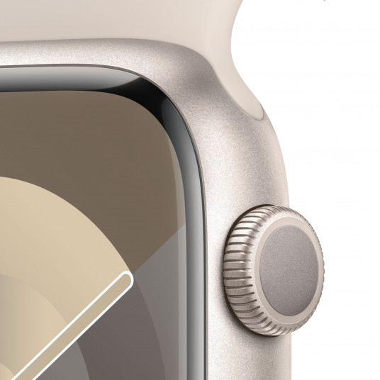 Viedpulkstenis Apple Watch Series 9 GPS 45mm Starlight Aluminium Case with Starlight Sport Band - S/M MR963ET/A