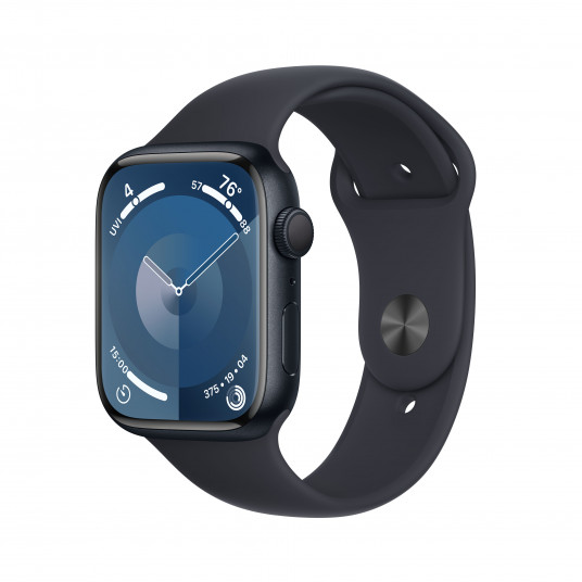 Viedpulkstenis Apple Watch Series 9 GPS 45mm Midnight Aluminium Case with Midnight Sport Band - S/M MR993ET/A