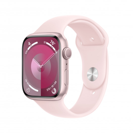 Viedpulkstenis Apple Watch Series 9 GPS 45mm Pink Aluminium Case with Light Pink Sport Band - M/L MR9H3ET/A