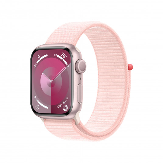 Viedpulkstenis Apple Watch Series 9 GPS 41mm Pink Aluminium Case with Light Pink Sport Loop MR953ET/A