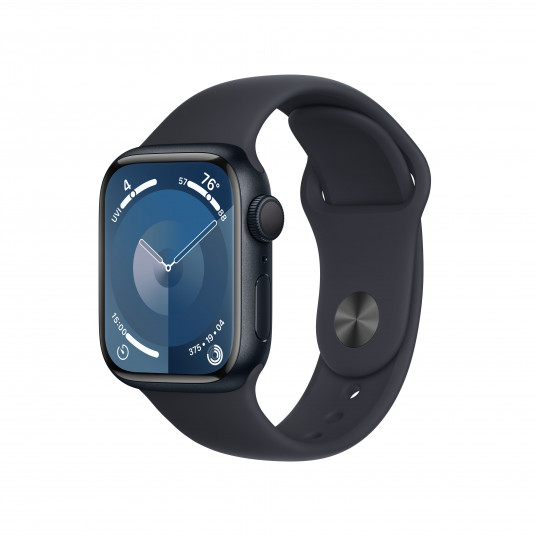 Viedpulkstenis Apple Watch Series 9 GPS 41mm Midnight Aluminium Case with Midnight Sport Band - S/M MR8W3ET/A