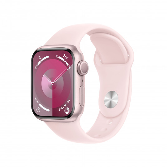 Viedpulkstenis Apple Watch Series 9 GPS 41mm Pink Aluminium Case with Light Pink Sport Band - M/L MR943ET/A