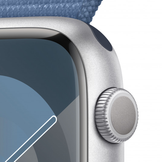 Viedpulkstenis Apple Watch Series 9 GPS 45mm Silver Aluminium Case with Winter Blue Sport Loop MR9F3ET/A