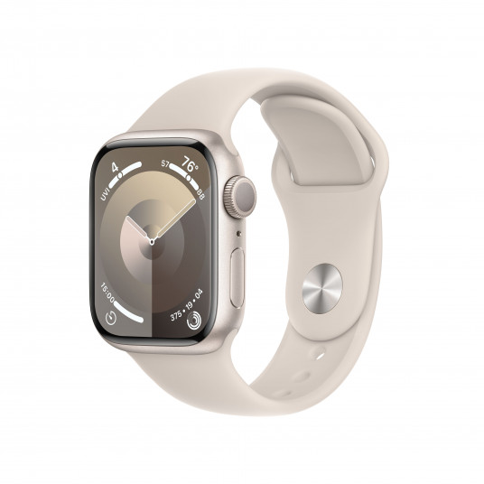 Viedpulkstenis Apple Watch Series 9 GPS 41mm Starlight Aluminium Case with Starlight Sport Band - S/M MR8T3ET/A