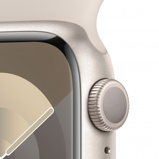 Viedpulkstenis Apple Watch Series 9 GPS 41mm Starlight Aluminium Case with Starlight Sport Band - S/M MR8T3ET/A