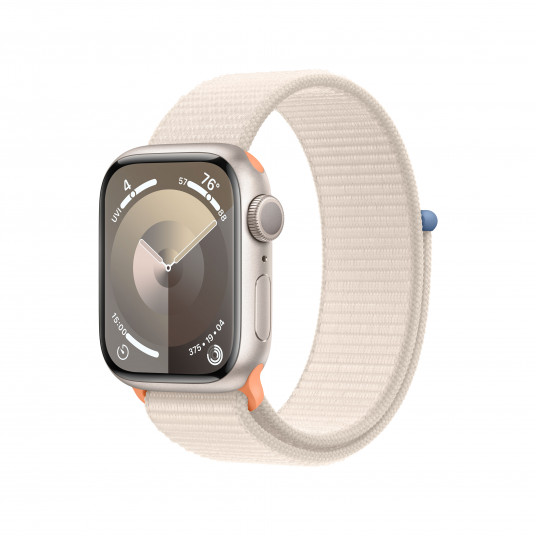 Viedpulkstenis Apple Watch Series 9 GPS 41mm Starlight Aluminium Case with Starlight Sport Loop MR8V3ET/A