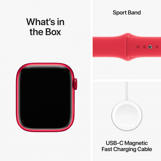 Viedpulkstenis Apple Watch Series 9 GPS 45mm (PRODUCT)RED Aluminium Case with (PRODUCT)RED Sport Band - S/M MRXJ3ET/A