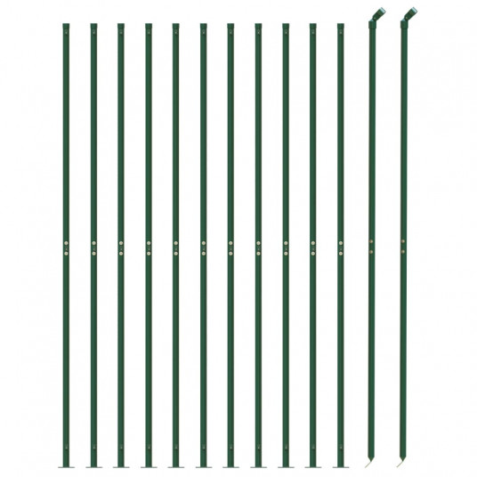 Stiepļu sieta žogs ar atlokiem, zaļā krāsā, 2x25m