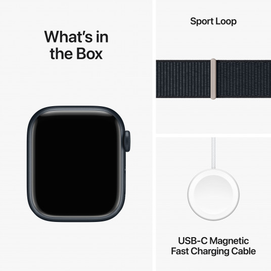 Viedpulkstenis Apple Watch Series 9 GPS + Cellular 41mm Midnight Aluminium Case with Midnight Sport Loop MRHU3ET/A