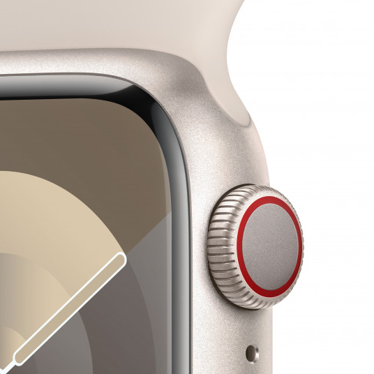 Viedpulkstenis Apple Watch Series 9 GPS + Cellular 41mm Starlight Aluminium Case with Starlight Sport Band - M/L MRHP3ET/A