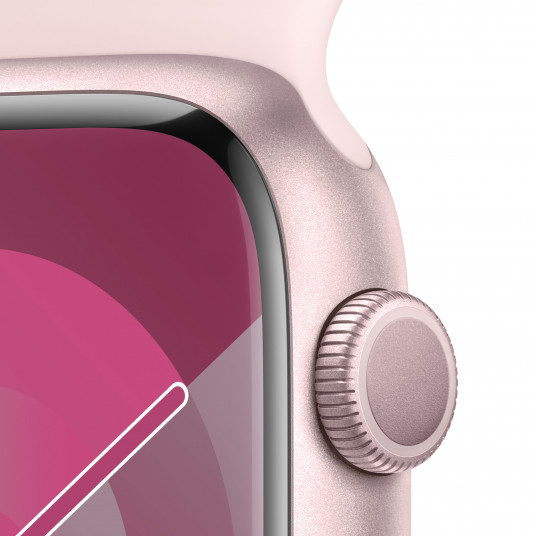 Viedpulkstenis Apple Watch Series 9 GPS Siksniņa Apple Watch 45mm Pink Aluminium Case with Light Pink Sport Band - S/M MR9G3ET/A