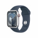 Viedpulkstenis Apple Watch Series 9 GPS + Cellular 41mm Silver Aluminium Case with Storm Blue Sport Band - M/L MRHW3ET/A