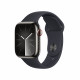 Viedpulkstenis Apple Watch Series 9 GPS + Cellular 41mm Graphite Stainless Steel Case with Midnight Sport Band - S/M MRJ83ET/A