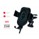 Swissten GW1-AV5 Air Vent Car Holder With 15W  Wireless Charging + Micro USB Cable 1m Black