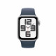 Viedpulkstenis Apple Watch SE GPS 40mm Silver Aluminium Case with Storm Blue Sport Band - S/M MRE13ET/A