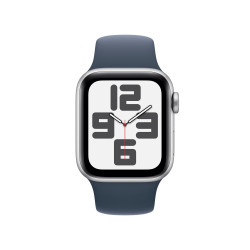 Viedpulkstenis Apple Watch SE GPS 40mm Silver Aluminium Case with Storm Blue Sport Band - S/M MRE13ET/A