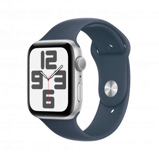 Viedpulkstenis Apple Watch SE GPS 44mm Silver Aluminium Case with Storm Blue Sport Band - S/M MREC3ET/A