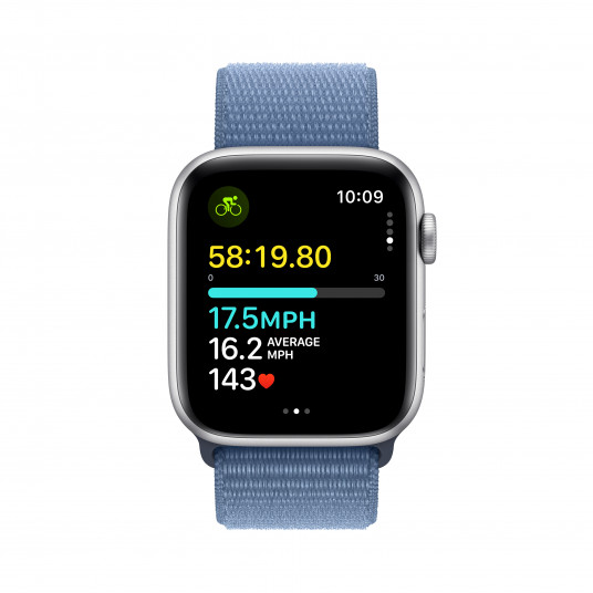 Viedpulkstenis Apple Watch SE GPS 44mm Silver Aluminium Case with Winter Blue Sport Loop MREF3ET/A