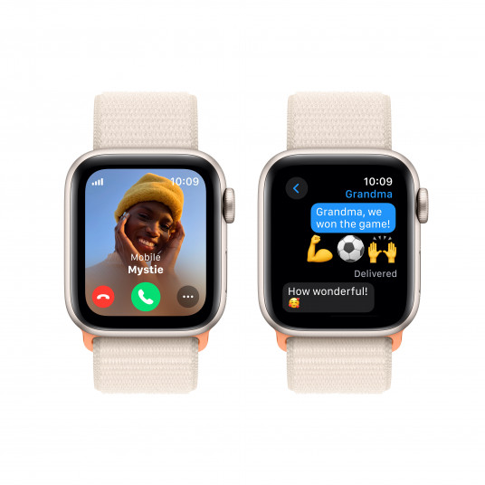 Viedpulkstenis Apple Watch SE GPS + Cellular 40mm Starlight Aluminium Case with Starlight Sport Loop MRG43ET/A