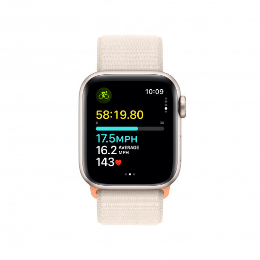 Viedpulkstenis Apple Watch SE GPS + Cellular 40mm Starlight Aluminium Case with Starlight Sport Loop MRG43ET/A