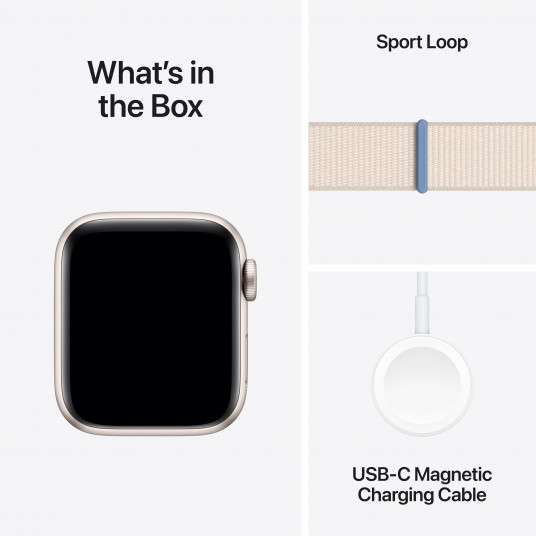 Viedpulkstenis Apple Watch SE GPS + Cellular 40mm Starlight Aluminium Case with Starlight Sport Loop MRG43ET/A