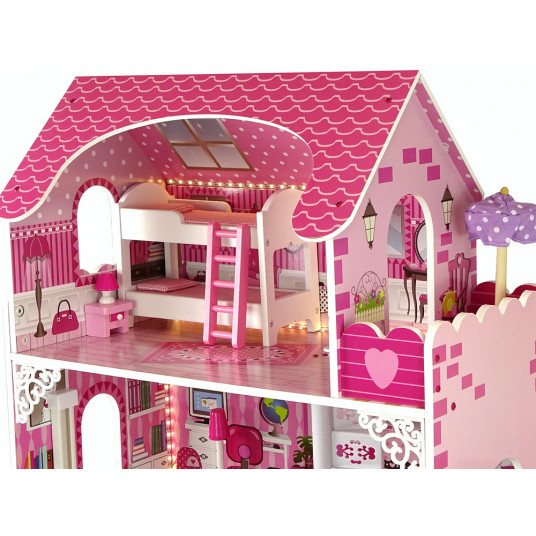 Koka leļļu namiņš, rozā