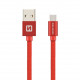 Swissten Textile Universal Quick Charge 3.1 USB-C Data and Charging Cable 1.2m Red