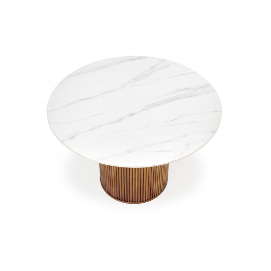 Apaļš pusdienu galds BRUNO balts marmors/valrieksts