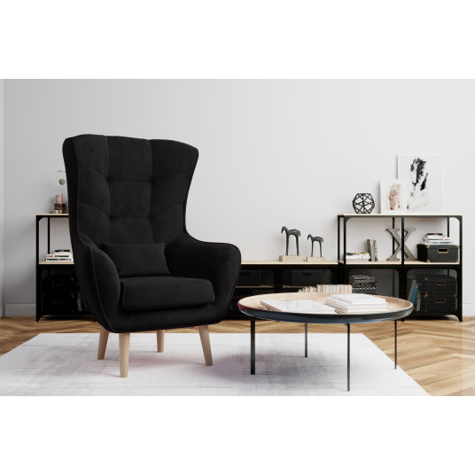 Krēsls Arti, melns, audums Paklājiņš Velvet 99