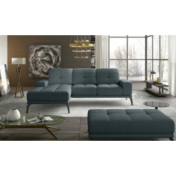 Komplekts stūra dīvāns un pufs Torrense zils