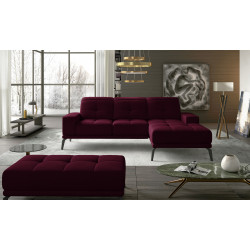 Stūra dīvāna komplekts un pufs Torrense violets