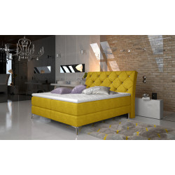 Kontinentālā gulta ar gultas kasti Adel 160X200, dzeltena, audums Omega 68