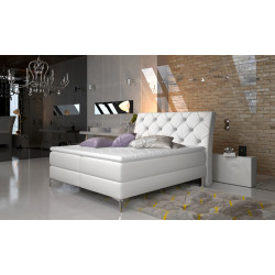 Kontinentālā gulta ar gultas kasti Adel 140X200, balts, audums Soft 17