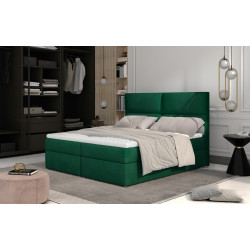 Kontinentālā gulta ar gultas kasti Amber 165x210, zaļa, audums Kronos 19