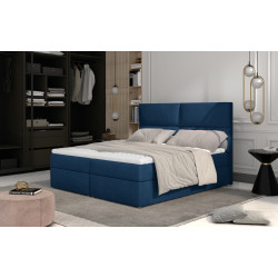 Kontinentālā gulta ar gultas kasti Dzintars 185x210, zils, audums Monolīts 77