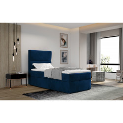 Kontinentālā gulta ar veļas kasti Arco 90x200, zila, audums Monolith 77