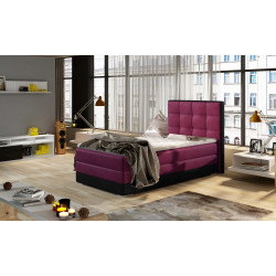 Kontinentālā gulta ar gultas kasti pa kreisi Aster 90x200, violeta, auduma Mat Velvet 68, Mat Velvet 99
