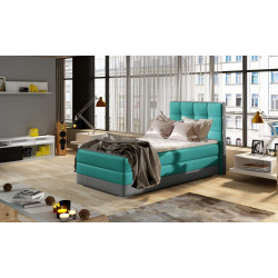 Kontinentālā gulta ar gultas kasti labajā pusē Aster 90x200, zaļa, audums Dora 85, Dora 90
