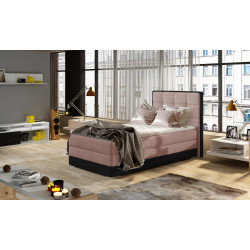 Kontinentālā gulta ar gultas kasti labajā pusē Aster 90x200, rozā, audums Omega 91, Soft 11