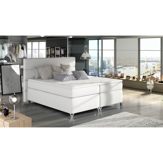 Kontinentālā gulta ar gultas kasti Amadeo 160X200, balts, audums Soft 17