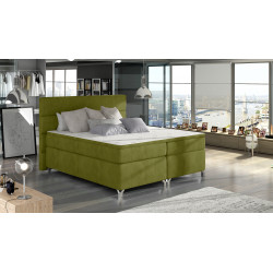 Kontinentālā gulta ar gultas kasti Amadeo 160X200, zaļa, audums Rivera 36