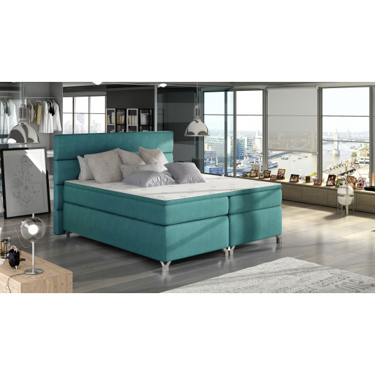 Kontinentālā gulta ar gultas kasti Amadeo 180X200, zila, audums Orinoco 85