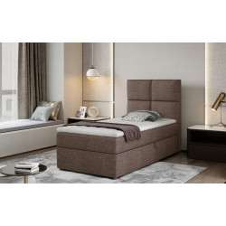 Kontinentālā gulta ar gultas kasti Rivia 90x200, brūna, audums Sawana 25