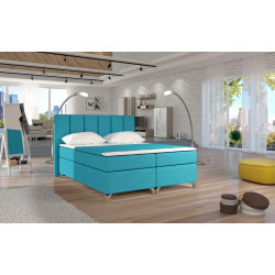 Kontinentālā gulta ar gultas kasti Basilio 180X200, zila, audums Orinoco 85