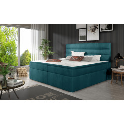 Kontinentālā gulta ar gultas kastīti Softy 140X200, zils, audums Jasmine 85