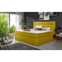 Kontinentālā gulta ar gultas kasti Softy 180X200, dzeltena, audums Omega 68